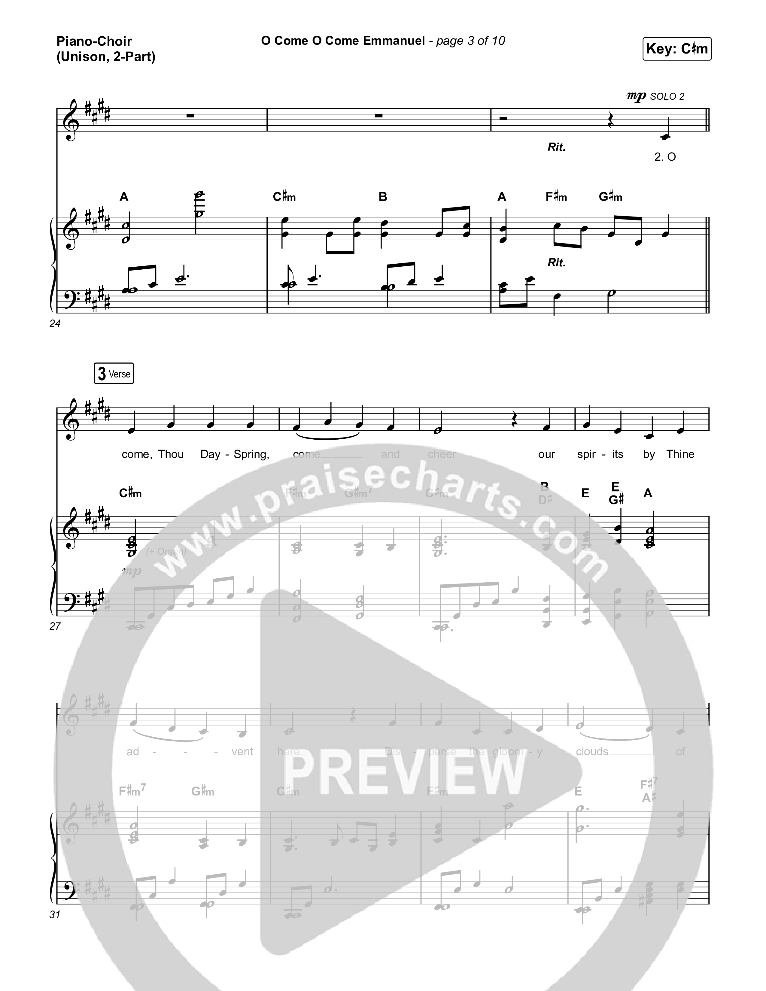 O Come O Come Emmanuel (Unison/2-Part Choir) Piano/Choir  (Uni/2-Part) (We The Kingdom / Dante Bowe / Maverick City Music / Arr. Mason Brown)