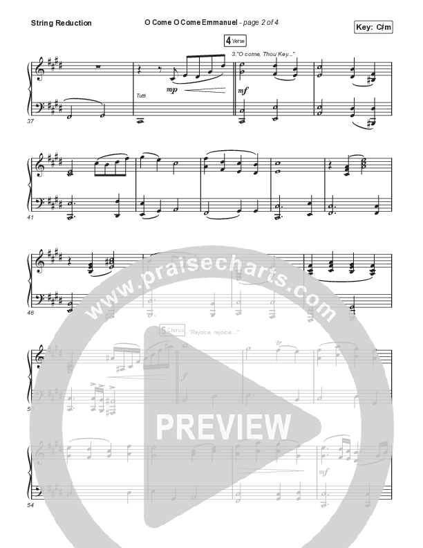 O Come O Come Emmanuel (Unison/2-Part Choir) String Reduction (We The Kingdom / Dante Bowe / Maverick City Music / Arr. Mason Brown)