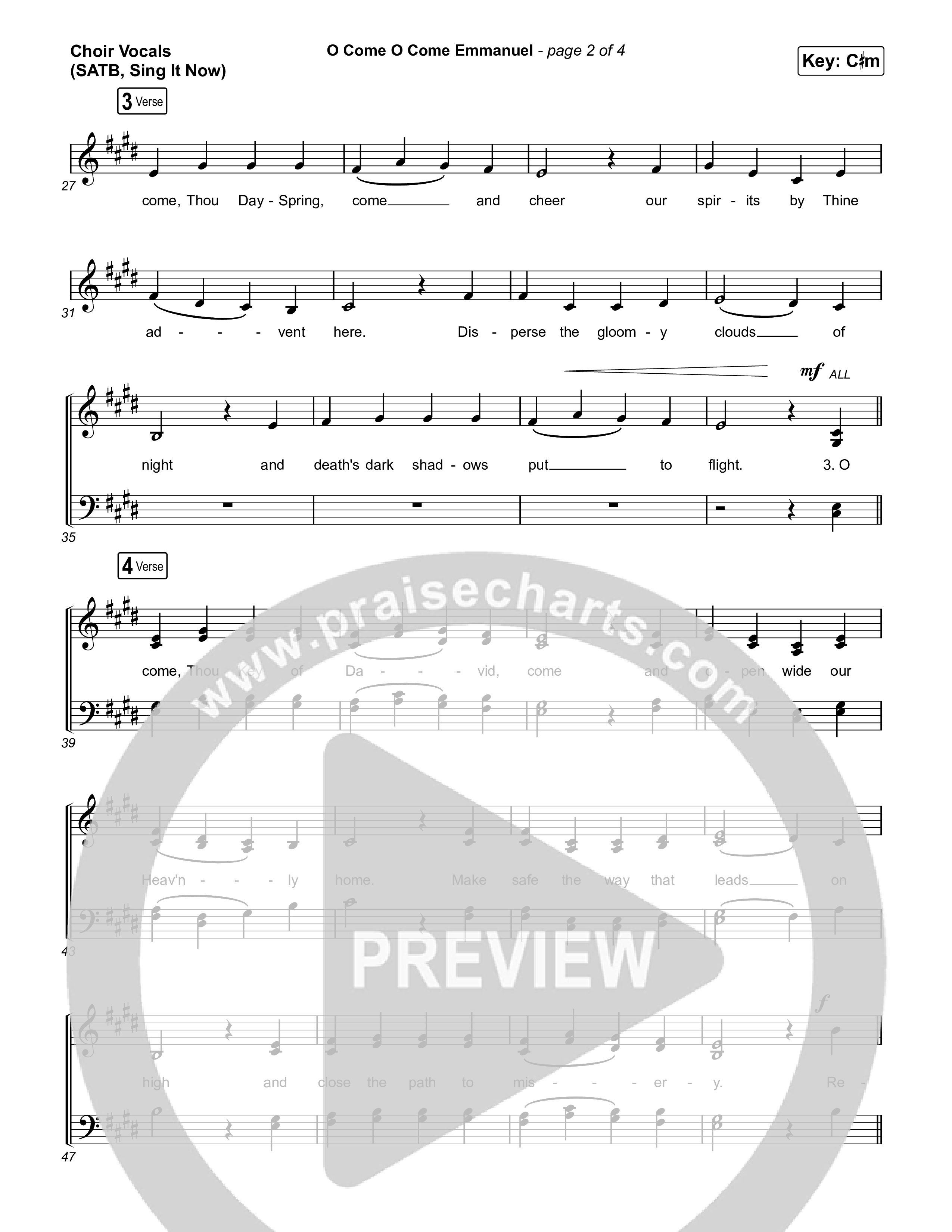 O Come O Come Emmanuel (Sing It Now SATB) Choir Sheet (SATB) (We The Kingdom / Dante Bowe / Maverick City Music / Arr. Mason Brown)