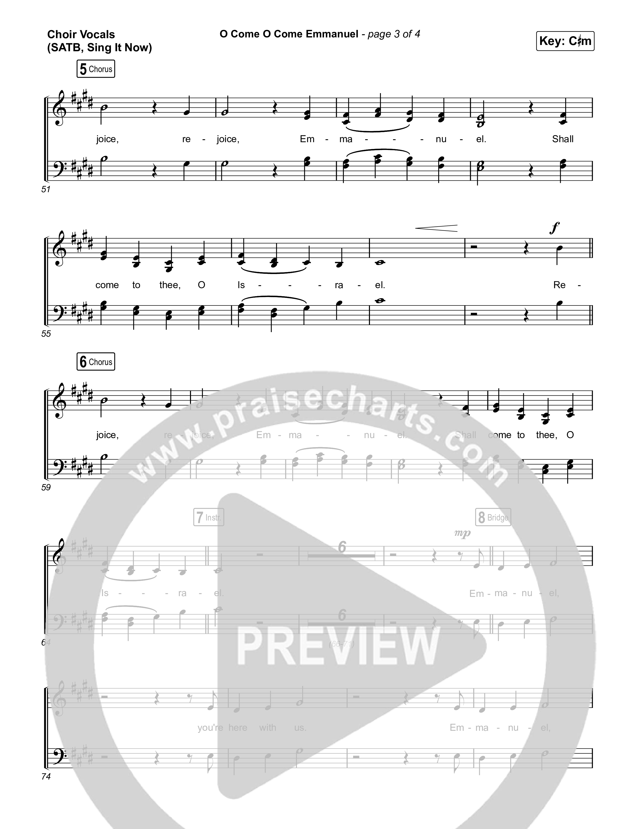 O Come O Come Emmanuel (Sing It Now SATB) Choir Sheet (SATB) (We The Kingdom / Dante Bowe / Maverick City Music / Arr. Mason Brown)