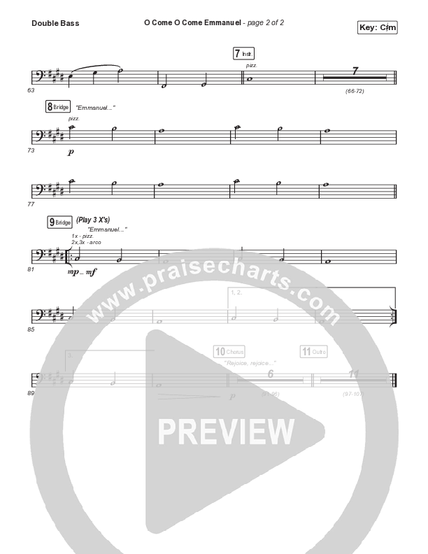 O Come O Come Emmanuel (Sing It Now SATB) Double Bass (We The Kingdom / Dante Bowe / Maverick City Music / Arr. Mason Brown)