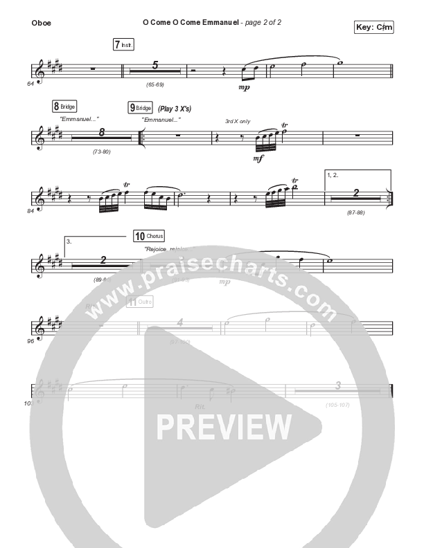 O Come O Come Emmanuel (Sing It Now SATB) Oboe (We The Kingdom / Dante Bowe / Maverick City Music / Arr. Mason Brown)