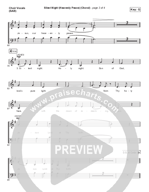 Silent Night (Heavenly Peace) (Worship Choir SAB) Choir Sheet (SAB) (We The Kingdom / Dante Bowe / Maverick City Music / Arr. Mason Brown)