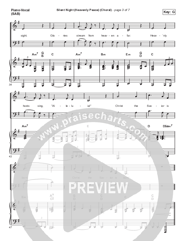 Silent Night (Heavenly Peace) (Worship Choir SAB) Piano/Choir (SAB) (We The Kingdom / Dante Bowe / Maverick City Music / Arr. Mason Brown)