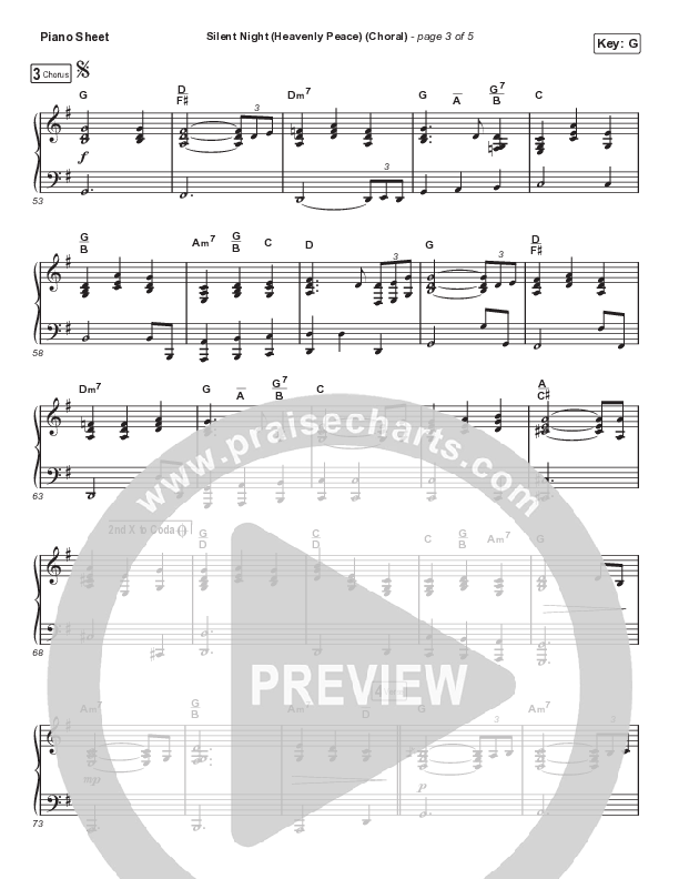 Silent Night (Heavenly Peace) (Worship Choir SAB) Piano Sheet (We The Kingdom / Dante Bowe / Maverick City Music / Arr. Mason Brown)