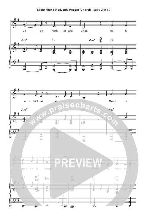 Silent Night (Heavenly Peace) (Unison/2-Part Choir) Octavo (Uni/2-Part & Pno) (We The Kingdom / Dante Bowe / Maverick City Music / Arr. Mason Brown)