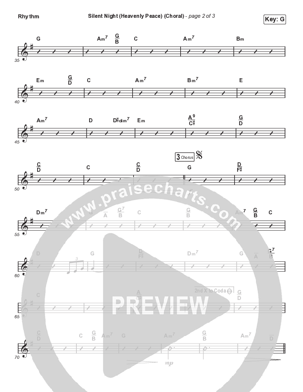 Silent Night (Heavenly Peace) (Unison/2-Part Choir) Rhythm Chart (We The Kingdom / Dante Bowe / Maverick City Music / Arr. Mason Brown)