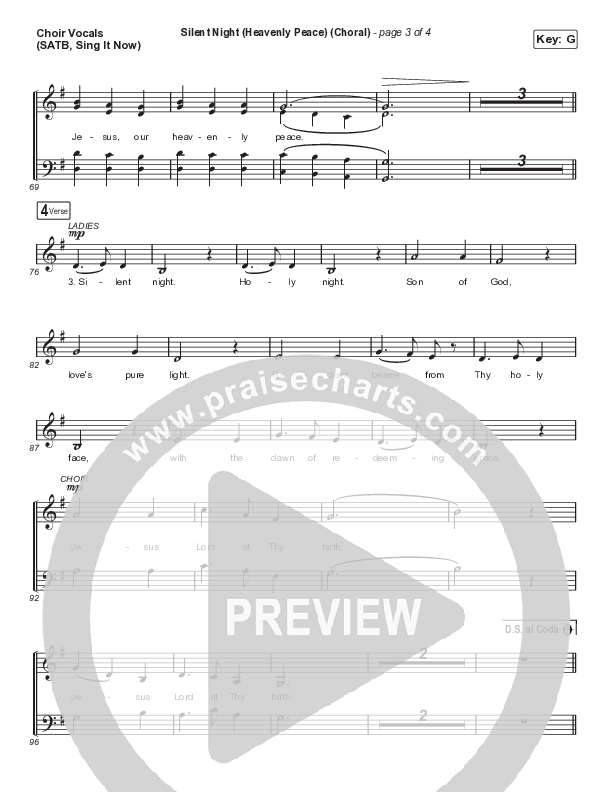 Silent Night (Heavenly Peace) (Sing It Now SATB) Choir Sheet (SATB) (We The Kingdom / Dante Bowe / Maverick City Music / Arr. Mason Brown)