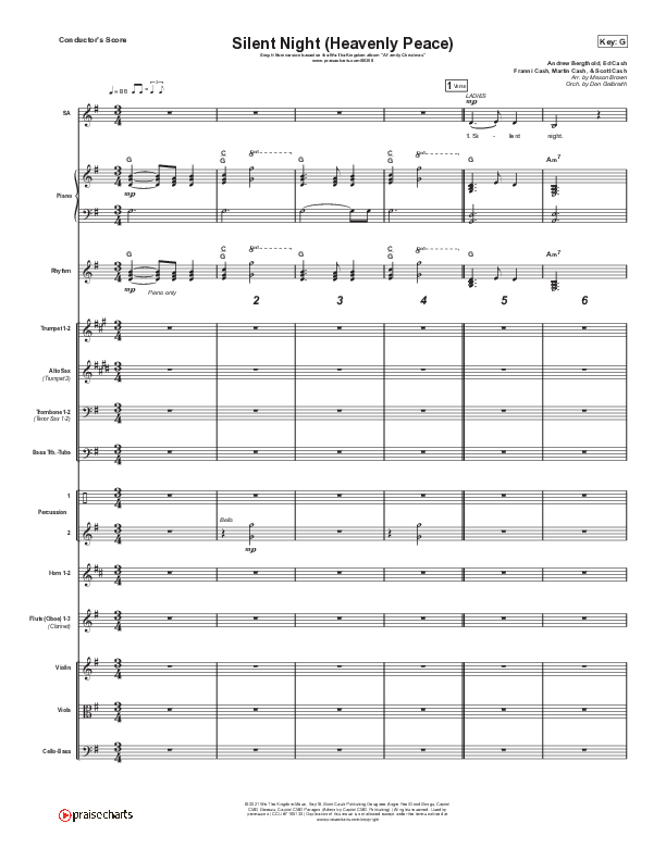 Silent Night (Heavenly Peace) (Sing It Now SATB) Conductor's Score (We The Kingdom / Dante Bowe / Maverick City Music / Arr. Mason Brown)