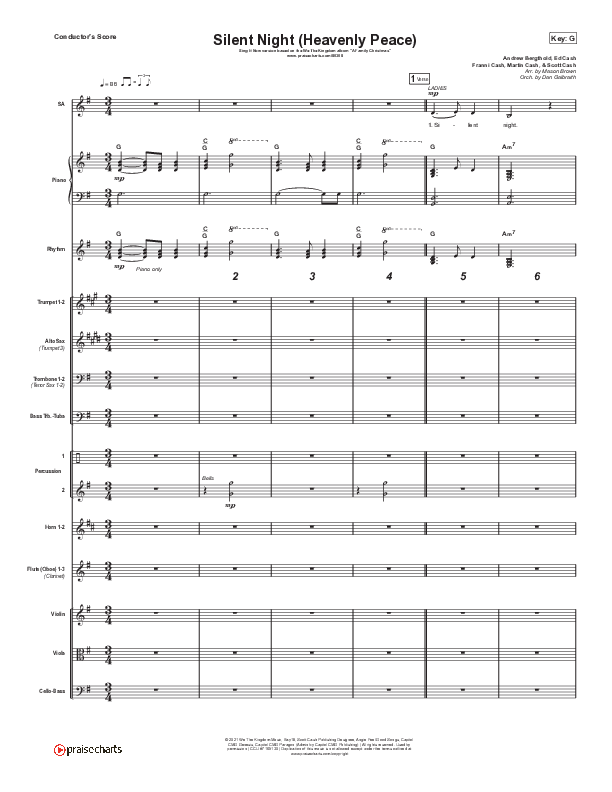 Silent Night (Heavenly Peace) (Sing It Now SATB) Conductor's Score (We The Kingdom / Dante Bowe / Maverick City Music / Arr. Mason Brown)