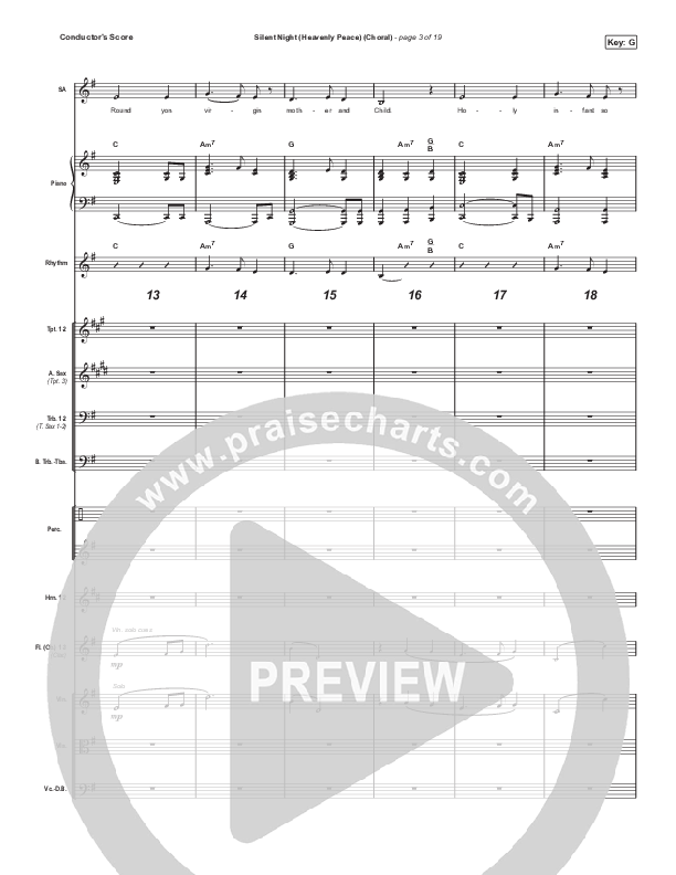 Silent Night (Heavenly Peace) (Sing It Now SATB) Conductor's Score (We The Kingdom / Dante Bowe / Maverick City Music / Arr. Mason Brown)