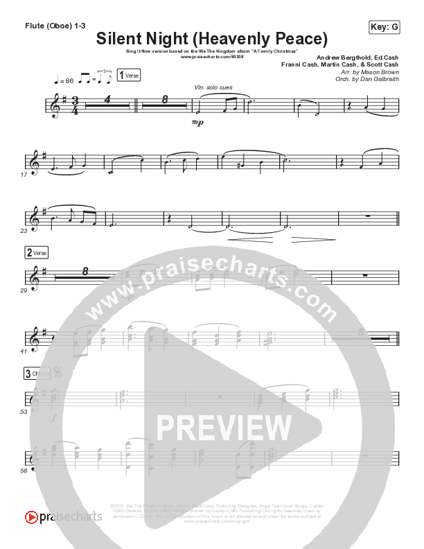 Silent Night (Heavenly Peace) (Sing It Now SATB) Wind Pack (We The Kingdom / Dante Bowe / Maverick City Music / Arr. Mason Brown)