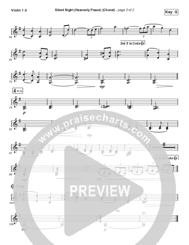 Silent Night (Heavenly Peace) (Sing It Now SATB) Violin 1/2 (We The Kingdom / Dante Bowe / Maverick City Music / Arr. Mason Brown)