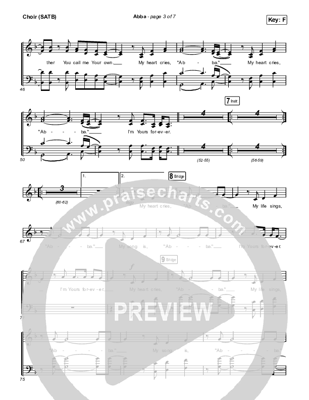 Abba Choir Sheet (SATB) (Gateway Worship / Leeland)