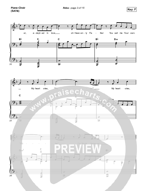 Abba Piano/Vocal Pack (Gateway Worship / Leeland)