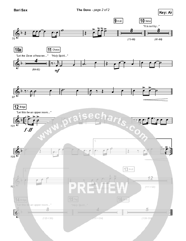 The Dove (Choral Anthem SATB) Bari Sax (The Belonging Co / Kari Jobe / Arr. Mason Brown)