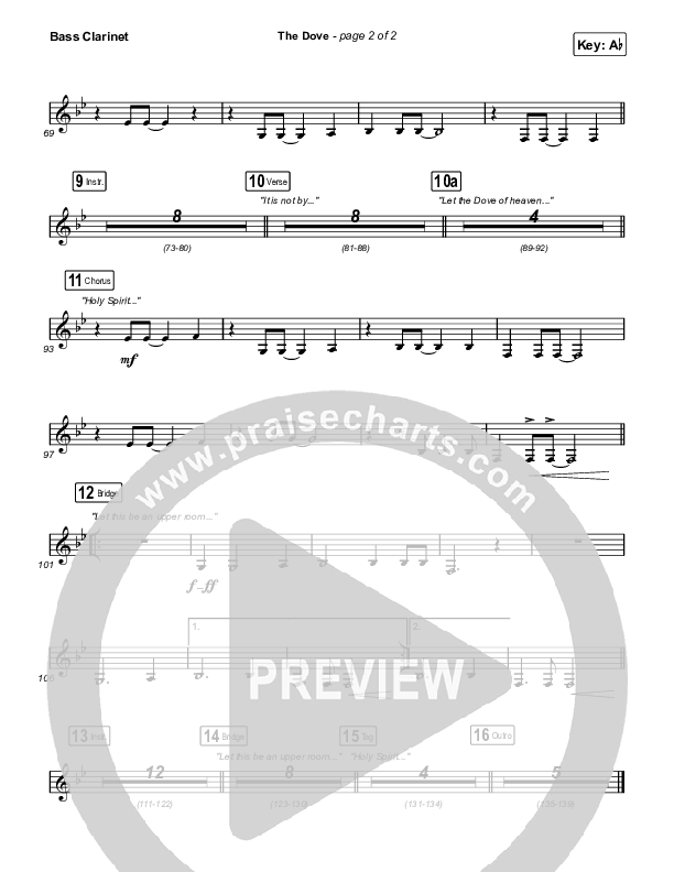 The Dove (Choral Anthem SATB) Bass Clarinet (The Belonging Co / Kari Jobe / Arr. Mason Brown)