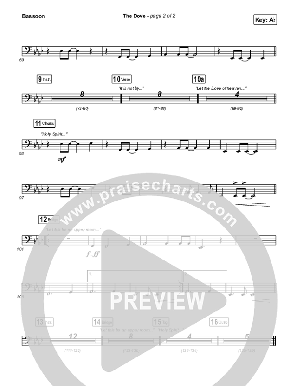 The Dove (Choral Anthem SATB) Bassoon (The Belonging Co / Kari Jobe / Arr. Mason Brown)