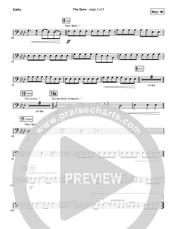 The Dove (Choral Anthem SATB) Cello (The Belonging Co / Kari Jobe / Arr. Mason Brown)