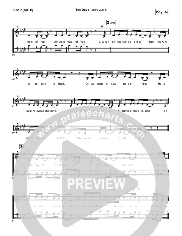 The Dove (Choral Anthem SATB) Choir Sheet (SATB) (The Belonging Co / Kari Jobe / Arr. Mason Brown)