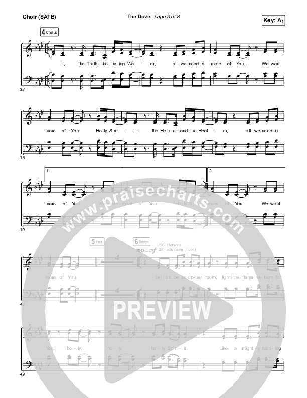 The Dove (Choral Anthem SATB) Choir Sheet (SATB) (The Belonging Co / Kari Jobe / Arr. Mason Brown)