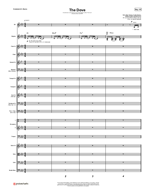 The Dove (Choral Anthem SATB) Conductor's Score (The Belonging Co / Kari Jobe / Arr. Mason Brown)