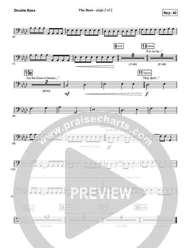 The Dove (Choral Anthem SATB) String Bass (The Belonging Co / Kari Jobe / Arr. Mason Brown)