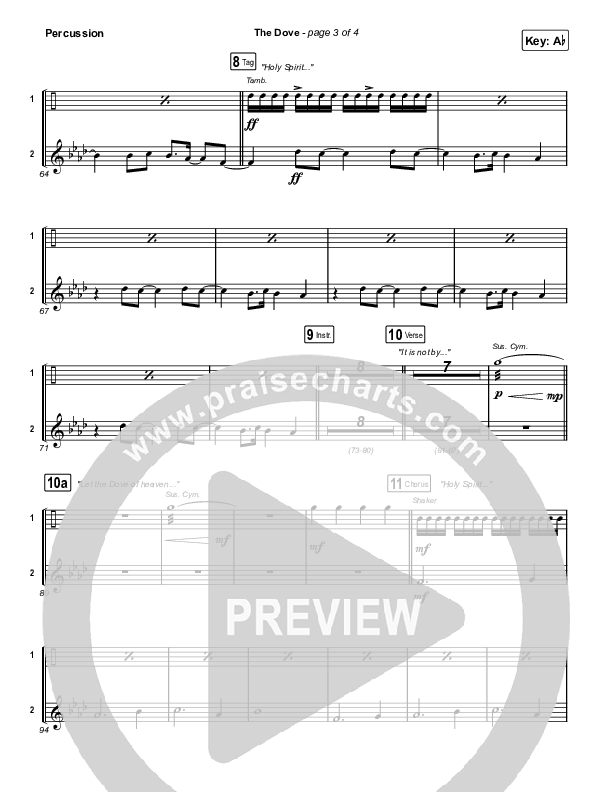 The Dove (Choral Anthem SATB) Percussion (The Belonging Co / Kari Jobe / Arr. Mason Brown)