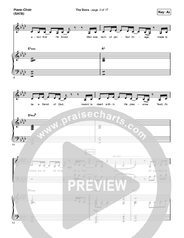 The Dove (Choral Anthem SATB) Piano/Vocal (SATB) (The Belonging Co / Kari Jobe / Arr. Mason Brown)
