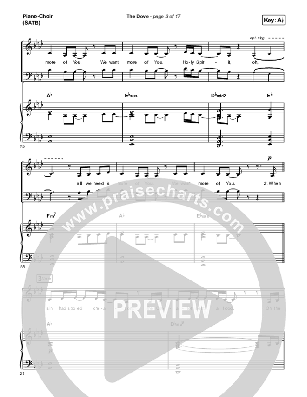 The Dove (Choral Anthem SATB) Piano/Vocal (SATB) (The Belonging Co / Kari Jobe / Arr. Mason Brown)