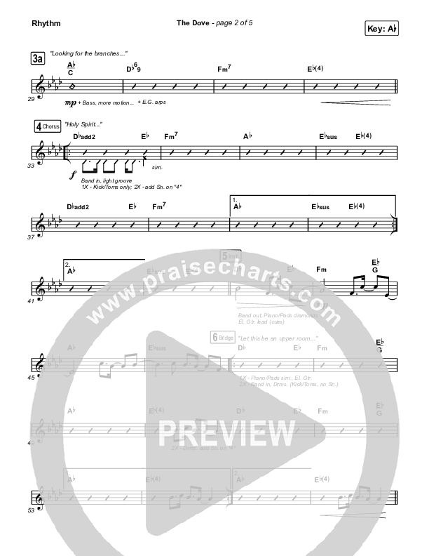 The Dove (Choral Anthem SATB) Rhythm Pack (The Belonging Co / Kari Jobe / Arr. Mason Brown)