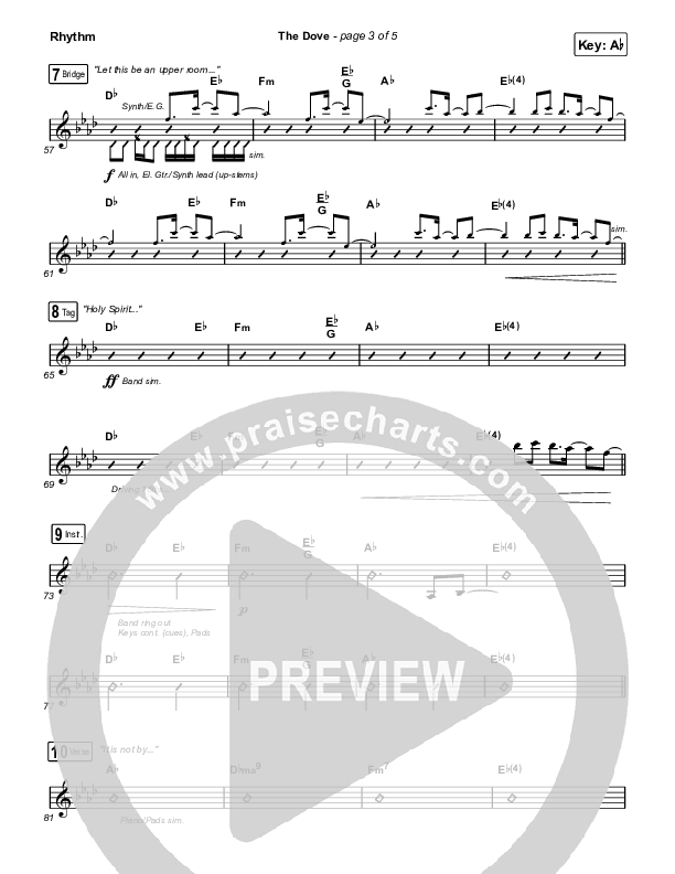 The Dove (Choral Anthem SATB) Rhythm Chart (The Belonging Co / Kari Jobe / Arr. Mason Brown)
