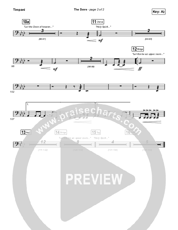 The Dove (Choral Anthem SATB) Timpani (The Belonging Co / Kari Jobe / Arr. Mason Brown)