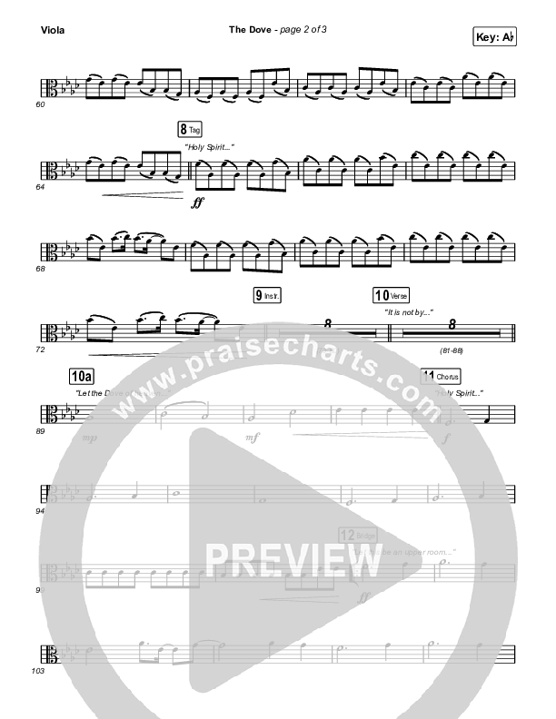 The Dove (Choral Anthem SATB) Viola (The Belonging Co / Kari Jobe / Arr. Mason Brown)