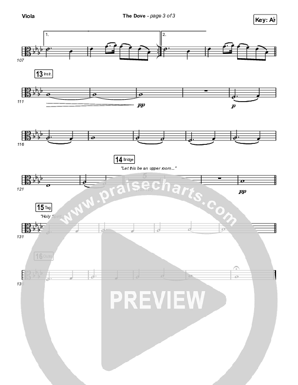 The Dove (Choral Anthem SATB) Viola (The Belonging Co / Kari Jobe / Arr. Mason Brown)