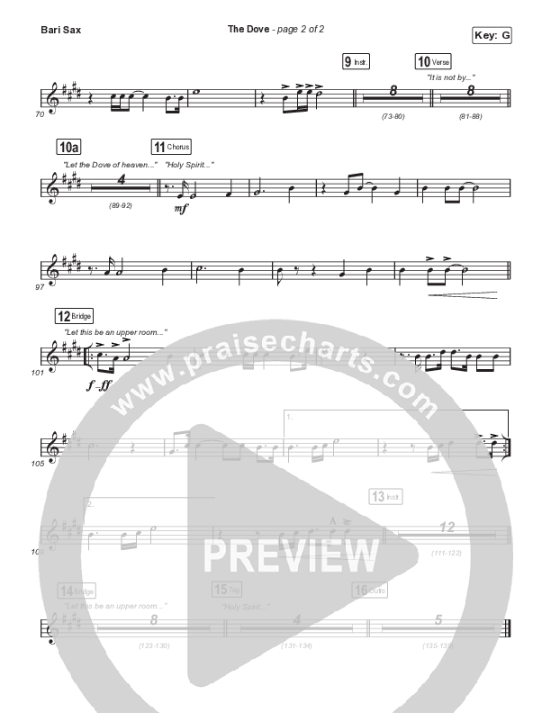 The Dove (Worship Choir SAB) Bari Sax (The Belonging Co / Kari Jobe / Arr. Mason Brown)