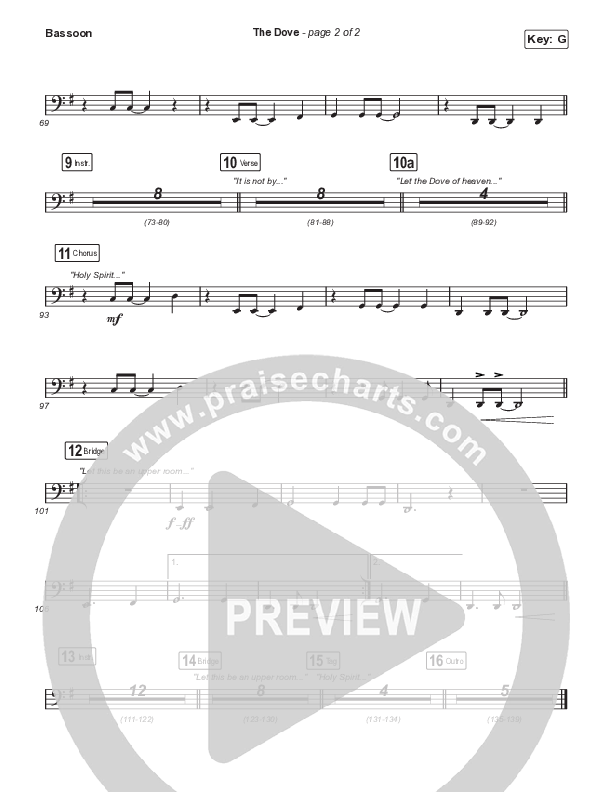 The Dove (Worship Choir SAB) Bassoon (The Belonging Co / Kari Jobe / Arr. Mason Brown)