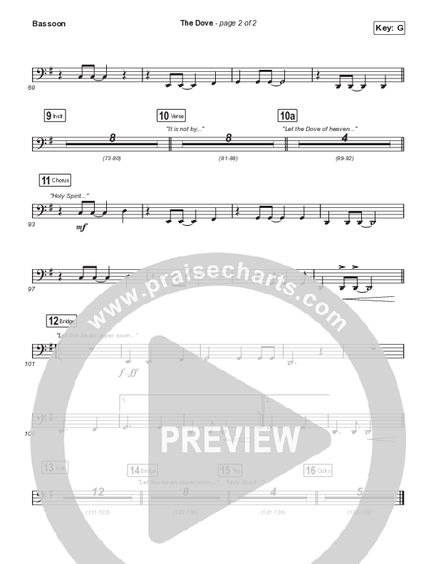 The Dove (Worship Choir SAB) Bassoon (The Belonging Co / Kari Jobe / Arr. Mason Brown)