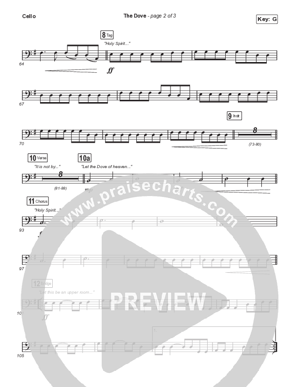 The Dove (Worship Choir SAB) Cello (The Belonging Co / Kari Jobe / Arr. Mason Brown)