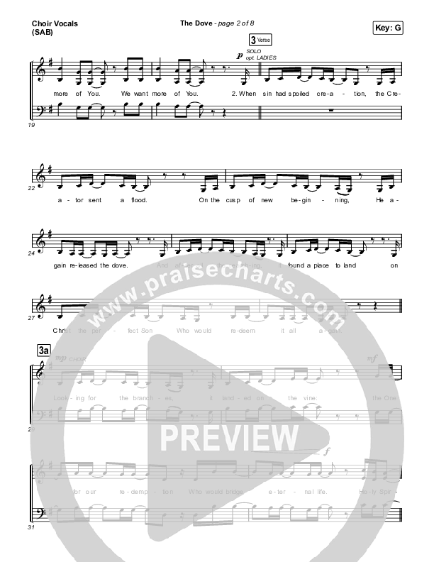 The Dove (Worship Choir SAB) Choir Sheet (SAB) (The Belonging Co / Kari Jobe / Arr. Mason Brown)