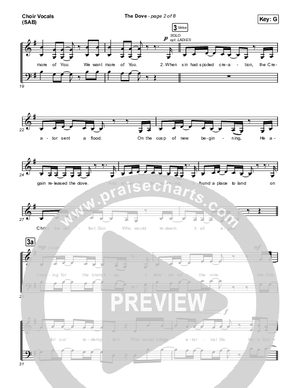 The Dove (Worship Choir SAB) Choir Sheet (SAB) (The Belonging Co / Kari Jobe / Arr. Mason Brown)