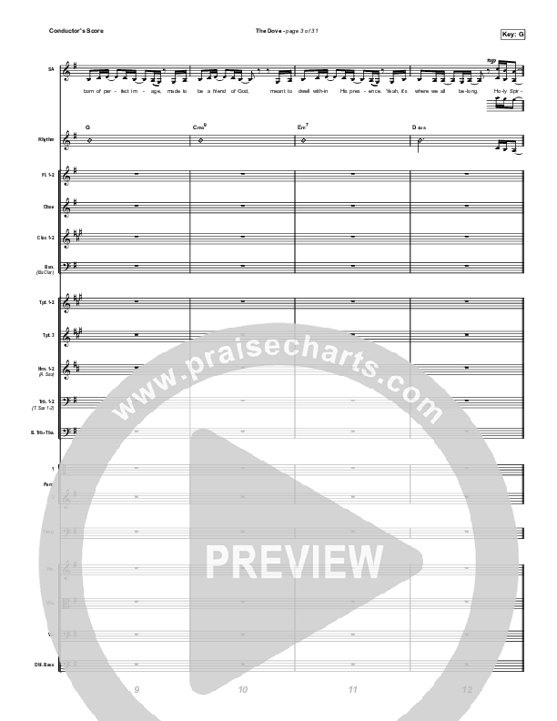 The Dove (Worship Choir SAB) Conductor's Score (The Belonging Co / Kari Jobe / Arr. Mason Brown)