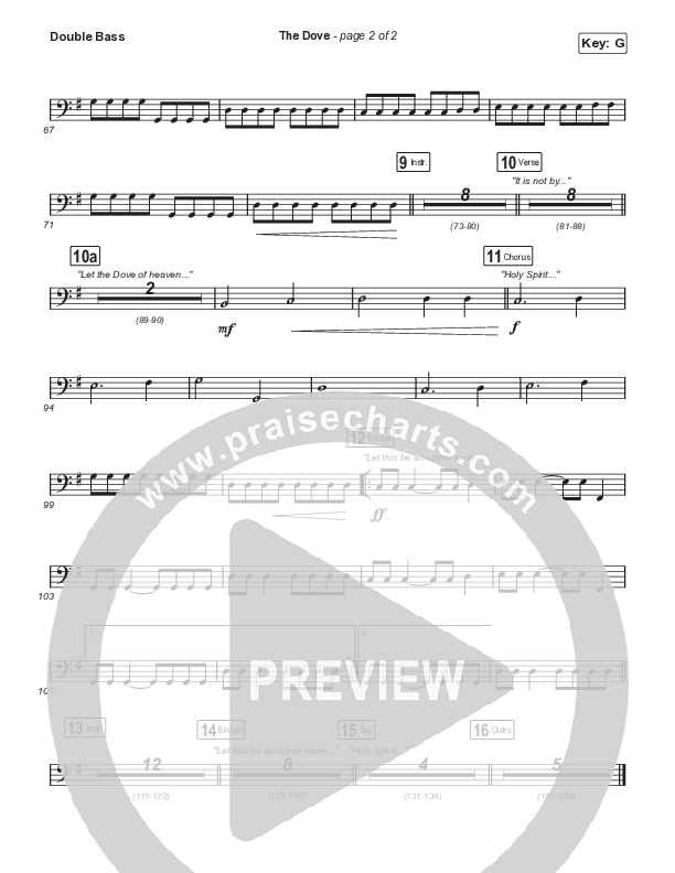 The Dove (Worship Choir SAB) Double Bass (The Belonging Co / Kari Jobe / Arr. Mason Brown)