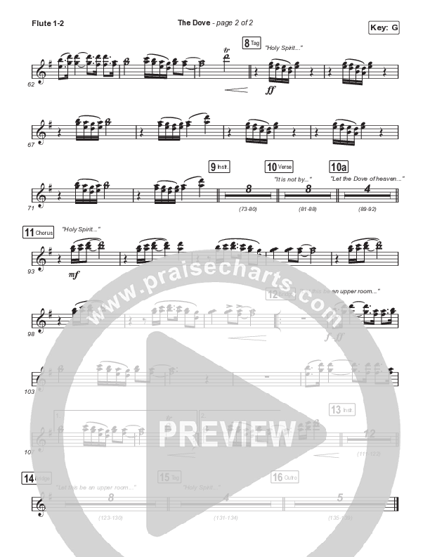 The Dove (Worship Choir SAB) Flute 1/2 (The Belonging Co / Kari Jobe / Arr. Mason Brown)