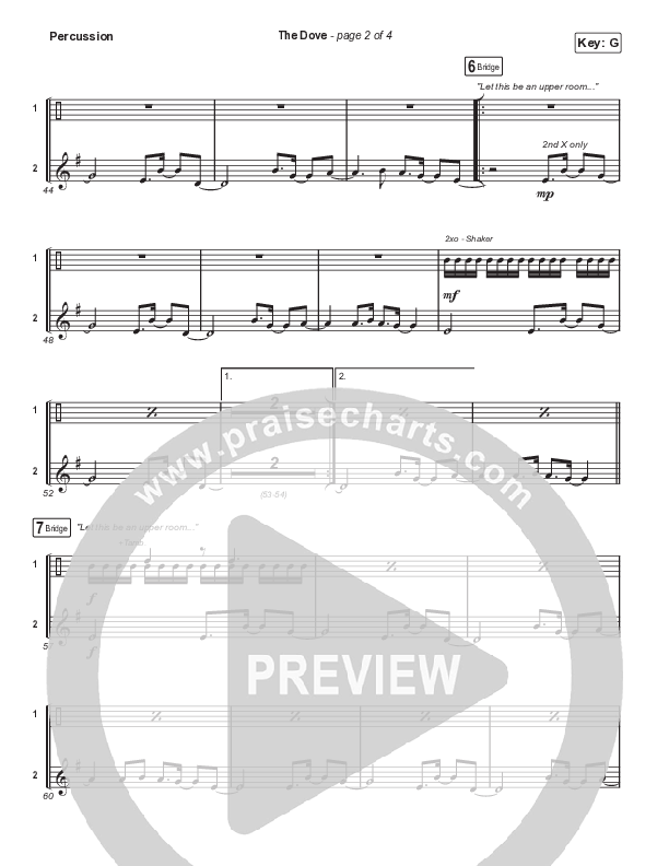 The Dove (Worship Choir SAB) Percussion (The Belonging Co / Kari Jobe / Arr. Mason Brown)