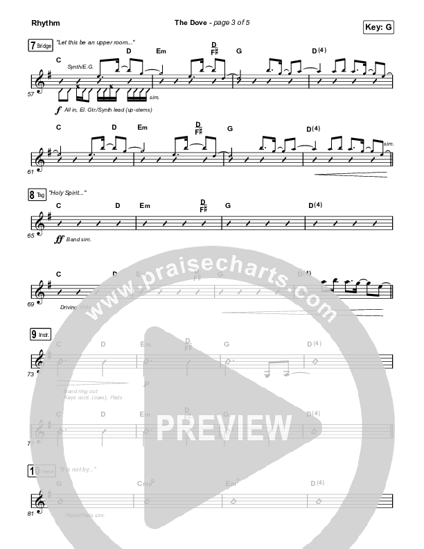 The Dove (Worship Choir SAB) Rhythm Chart (The Belonging Co / Kari Jobe / Arr. Mason Brown)