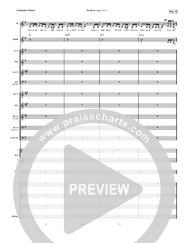 The Dove (Unison/2-Part Choir) Conductor's Score (The Belonging Co / Kari Jobe / Arr. Mason Brown)