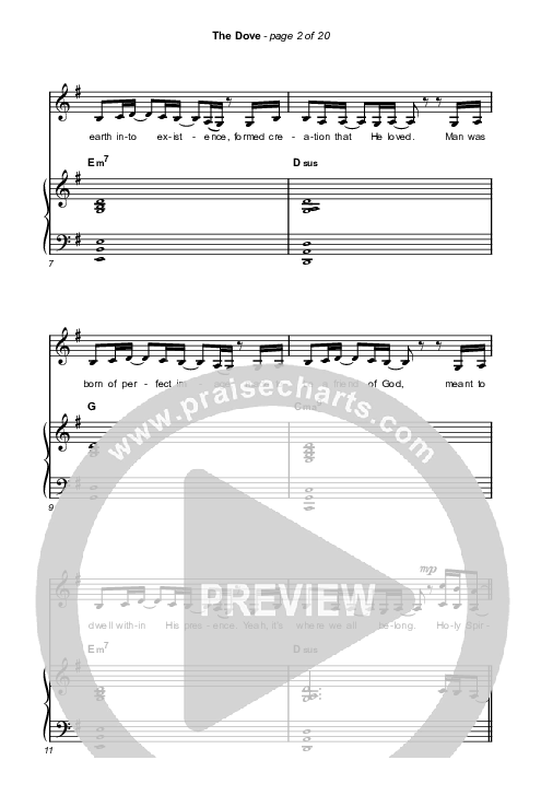 The Dove (Unison/2-Part Choir) Octavo (Uni/2-Part & Pno) (The Belonging Co / Kari Jobe / Arr. Mason Brown)