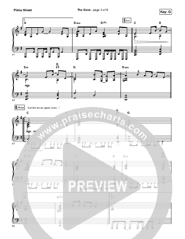 The Dove (Unison/2-Part Choir) Piano Sheet (The Belonging Co / Kari Jobe / Arr. Mason Brown)