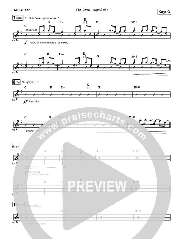 The Dove (Sing It Now SATB) Acoustic Guitar (The Belonging Co / Kari Jobe / Arr. Mason Brown)